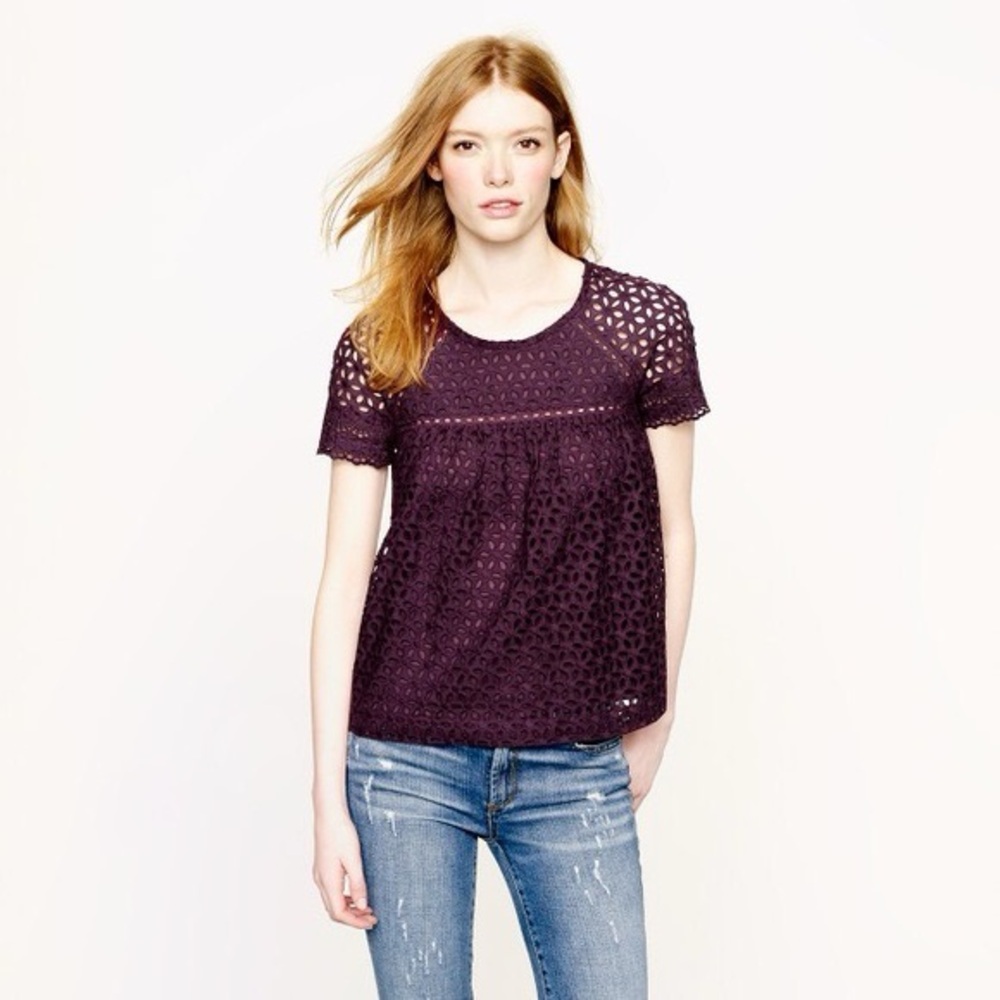 JCrew Eyelet Top retail $120